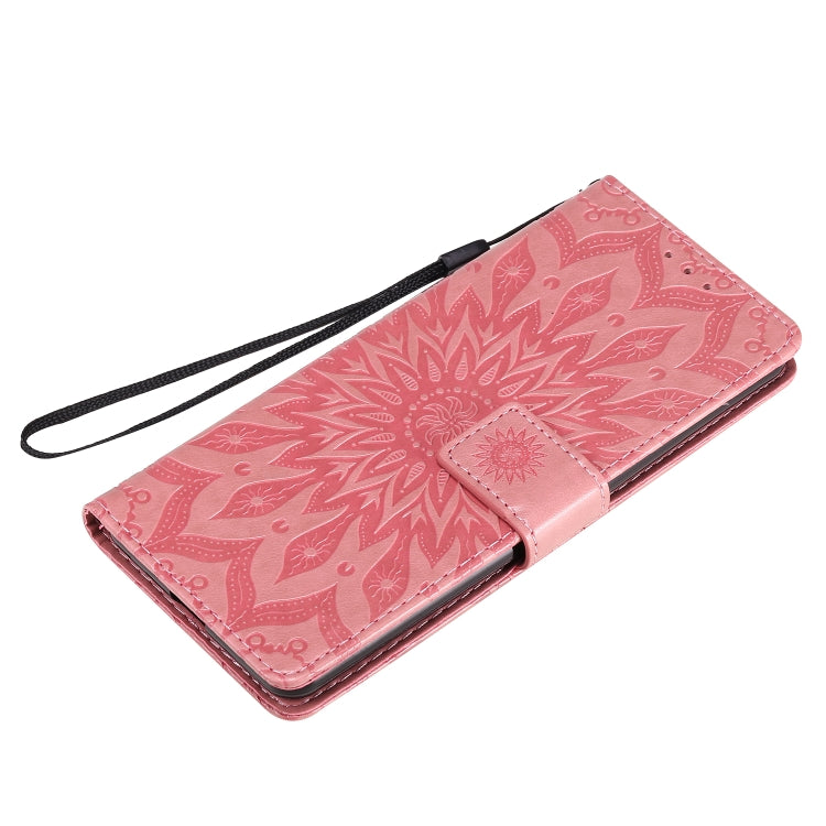 For Sony Xperia 10 II Embossed Sunflower Pattern Horizontal Flip PU Leather Case with Holder & Card Slots & Wallet & Lanyard