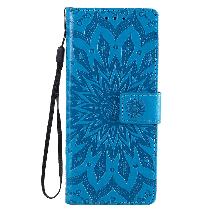 For Sony Xperia 10 II Embossed Sunflower Pattern Horizontal Flip PU Leather Case with Holder & Card Slots & Wallet & Lanyard