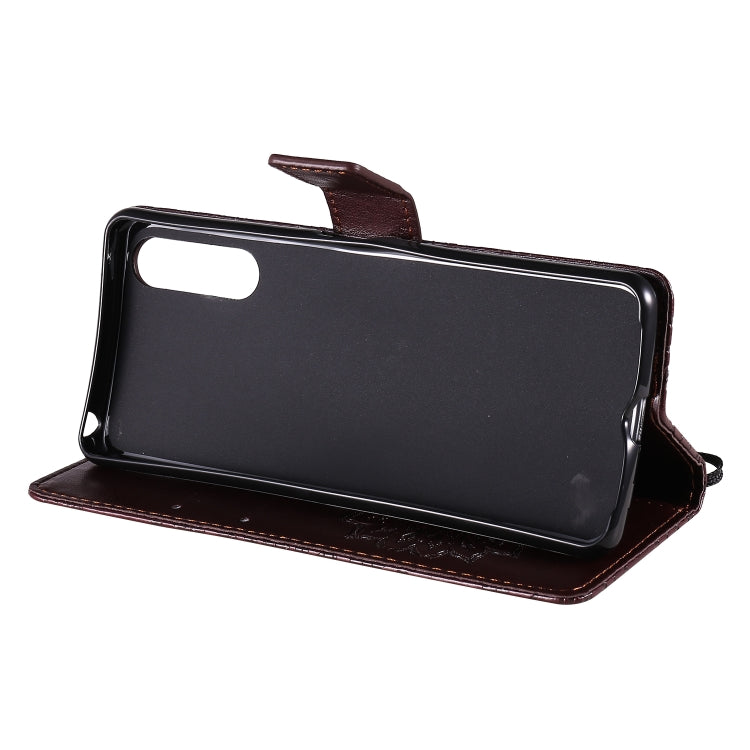 For Sony Xperia 10 II Embossed Sunflower Pattern Horizontal Flip PU Leather Case with Holder & Card Slots & Wallet & Lanyard