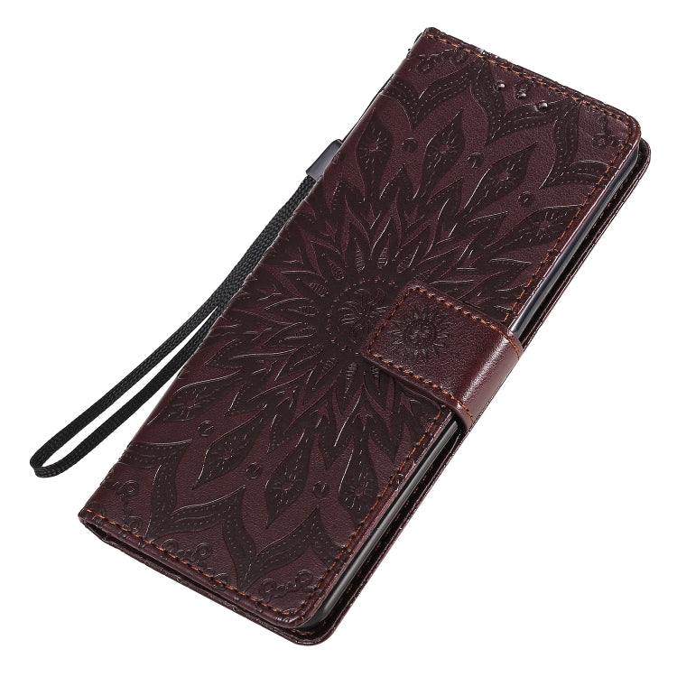 For Sony Xperia 10 II Embossed Sunflower Pattern Horizontal Flip PU Leather Case with Holder & Card Slots & Wallet & Lanyard