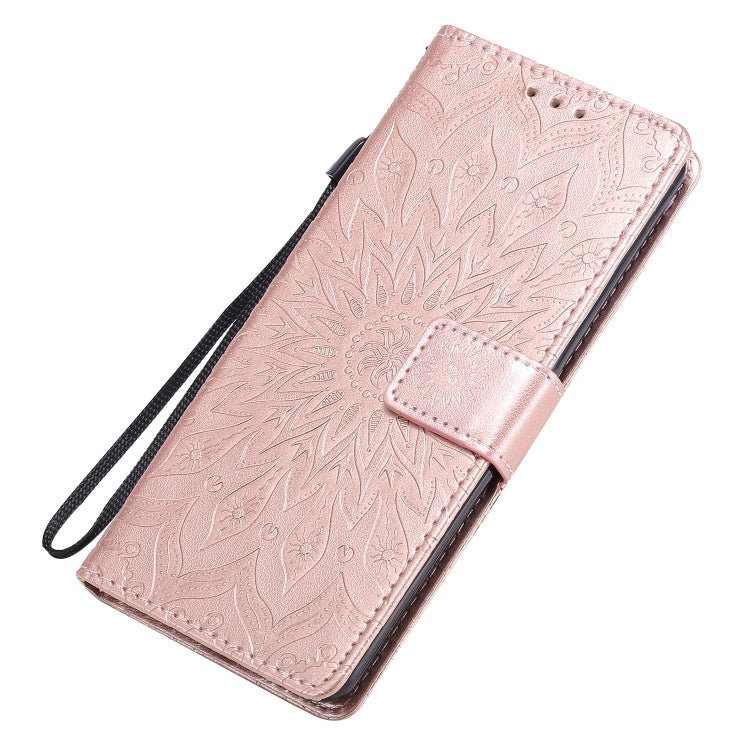 For Sony Xperia 10 II Embossed Sunflower Pattern Horizontal Flip PU Leather Case with Holder & Card Slots & Wallet & Lanyard