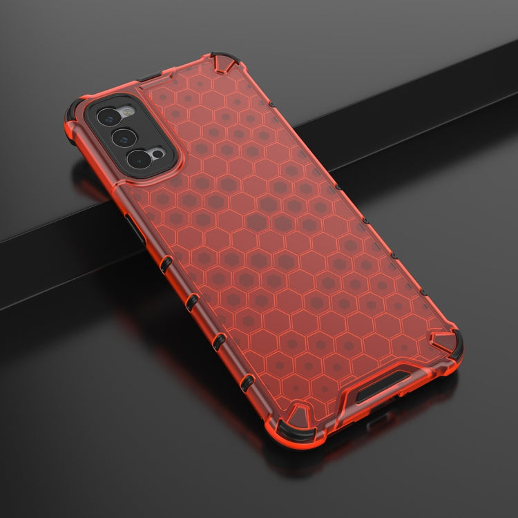 For OPPO Reno4 5G Shockproof Honeycomb PC + TPU Protective Case