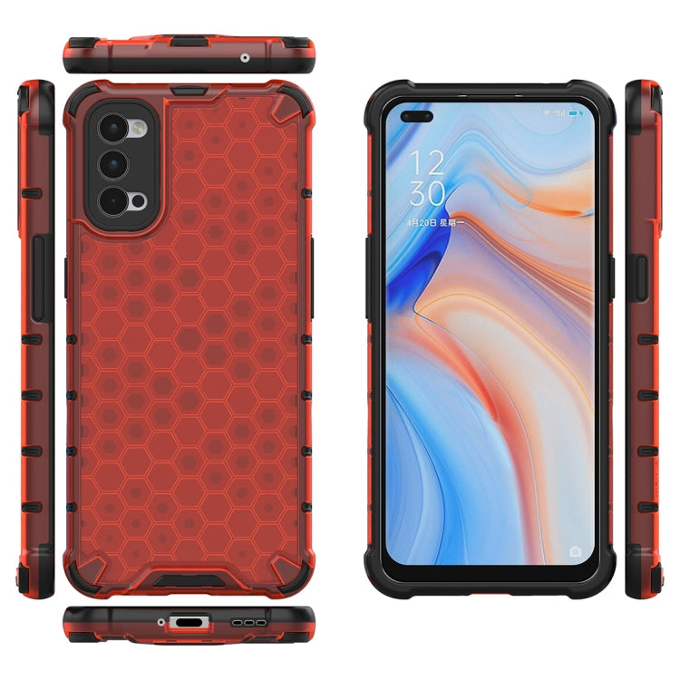 For OPPO Reno4 5G Shockproof Honeycomb PC + TPU Protective Case