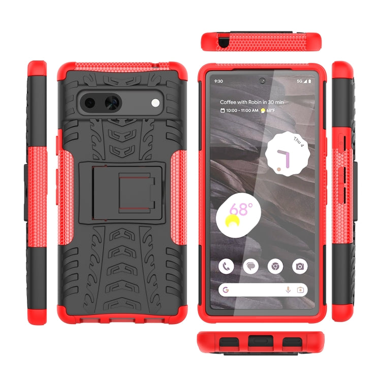 For Google Pixel 7a Tire Texture TPU + PC Phone Case with Holder