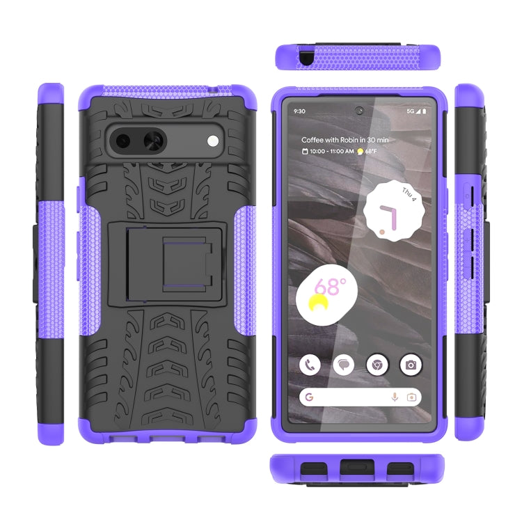 For Google Pixel 7a Tire Texture TPU + PC Phone Case with Holder