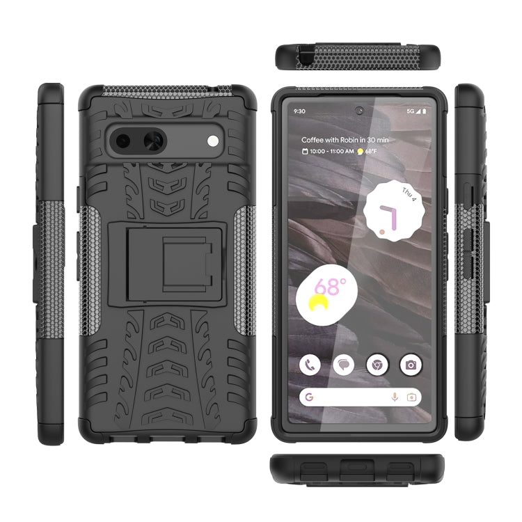 For Google Pixel 7a Tire Texture TPU + PC Phone Case with Holder