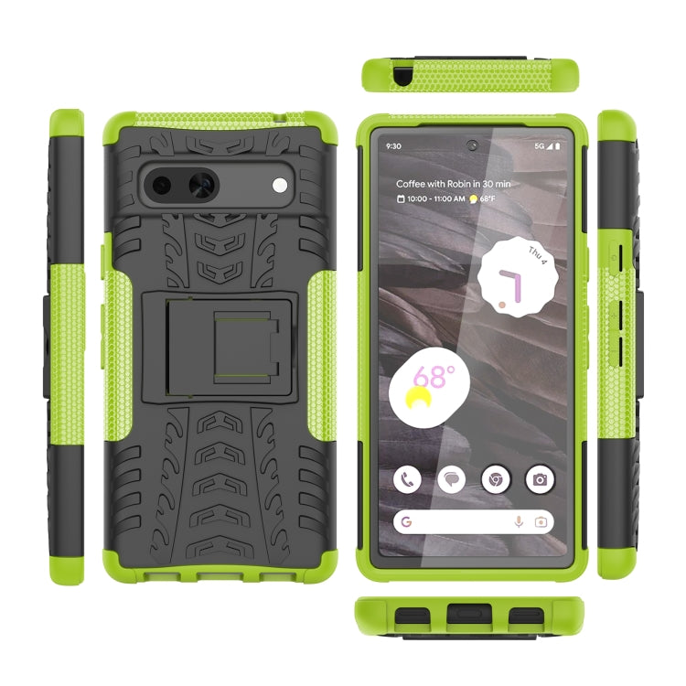 For Google Pixel 7a Tire Texture TPU + PC Phone Case with Holder