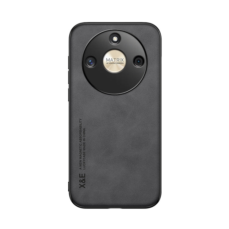 For Honor X50 Skin Feel Magnetic Leather Back Phone Case