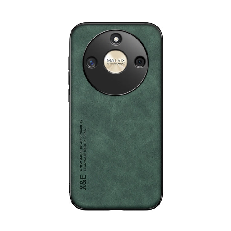 For Honor X50 Skin Feel Magnetic Leather Back Phone Case