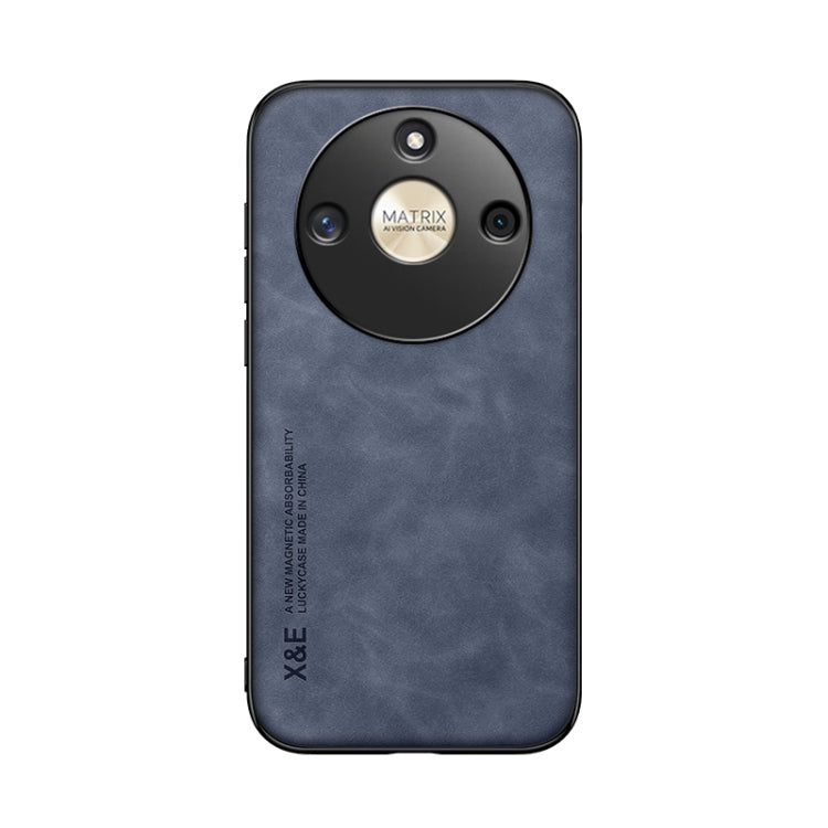 For Honor X50 Skin Feel Magnetic Leather Back Phone Case