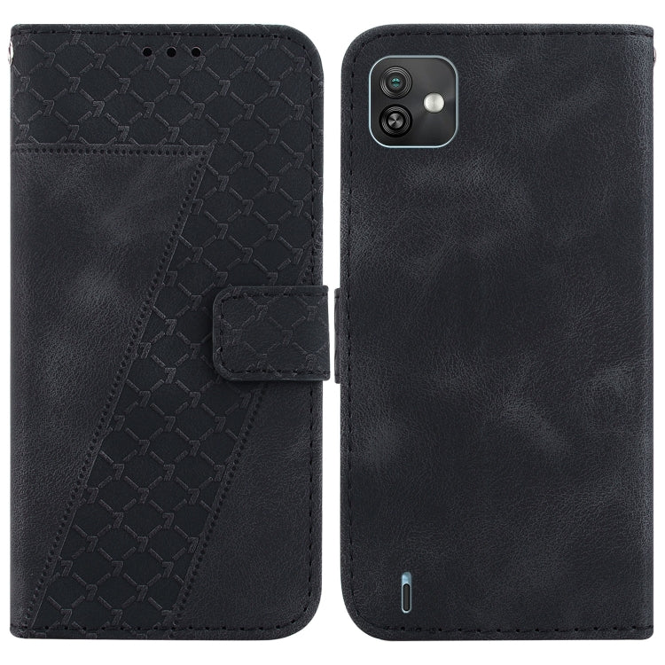 For Wiko Y82 7-shaped Embossed Leather Phone Case