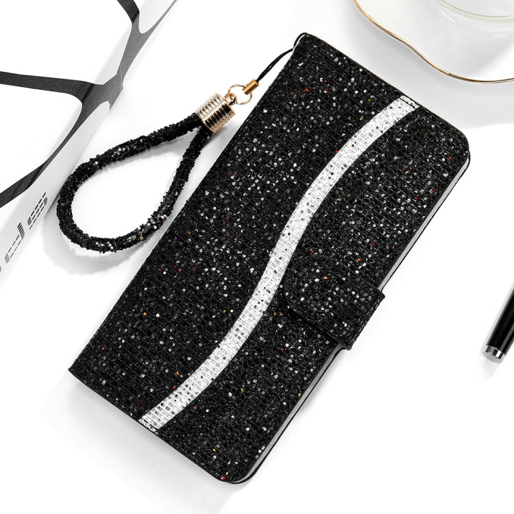 For Xiaomi Redmi 6 / 6A Glitter Powder Horizontal Flip Leather Case with Card Slots & Holder & Lanyard