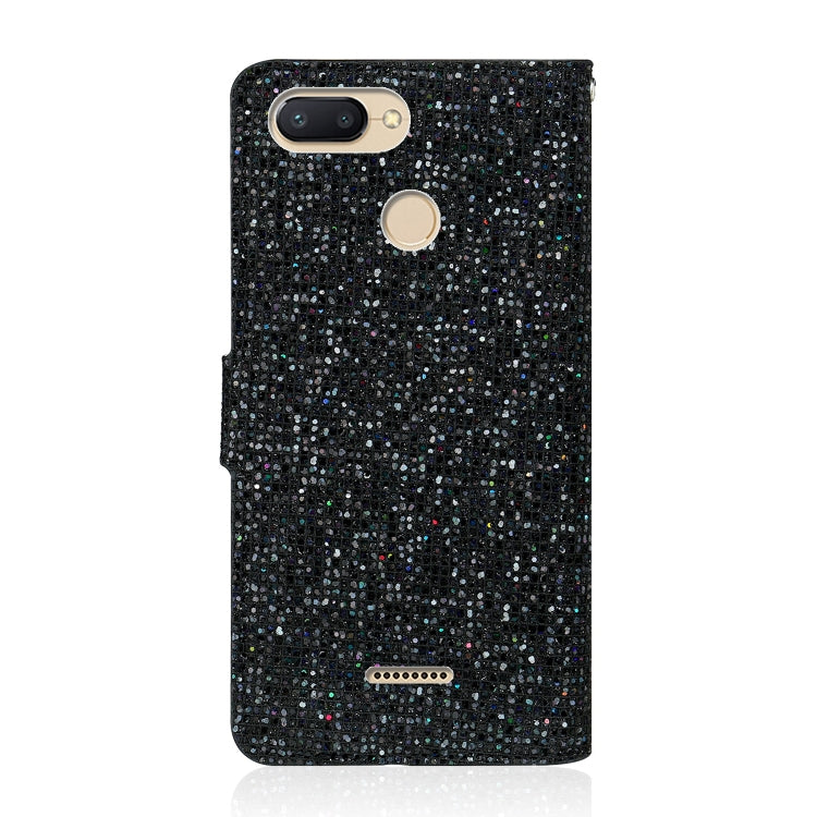 For Xiaomi Redmi 6 / 6A Glitter Powder Horizontal Flip Leather Case with Card Slots & Holder & Lanyard