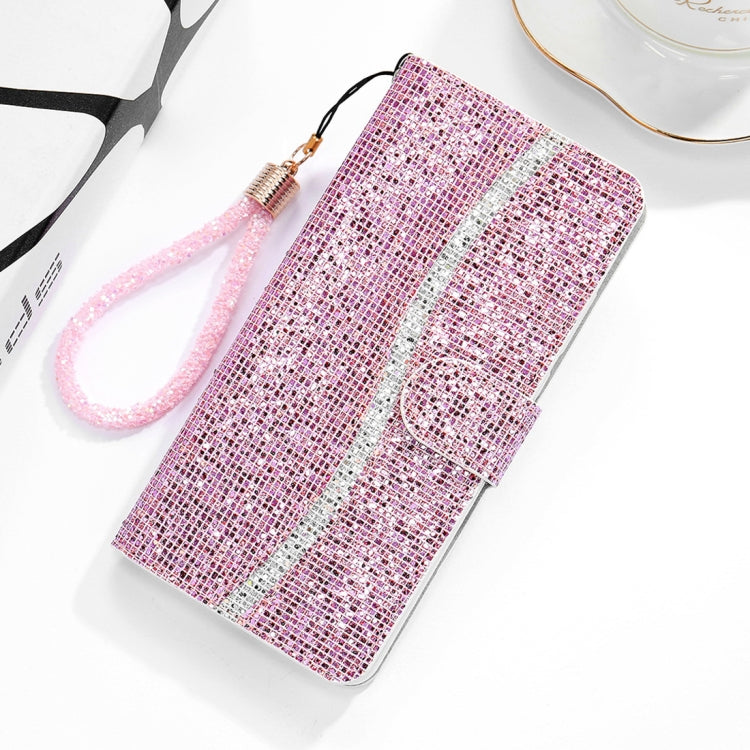 For Xiaomi Redmi 6 / 6A Glitter Powder Horizontal Flip Leather Case with Card Slots & Holder & Lanyard