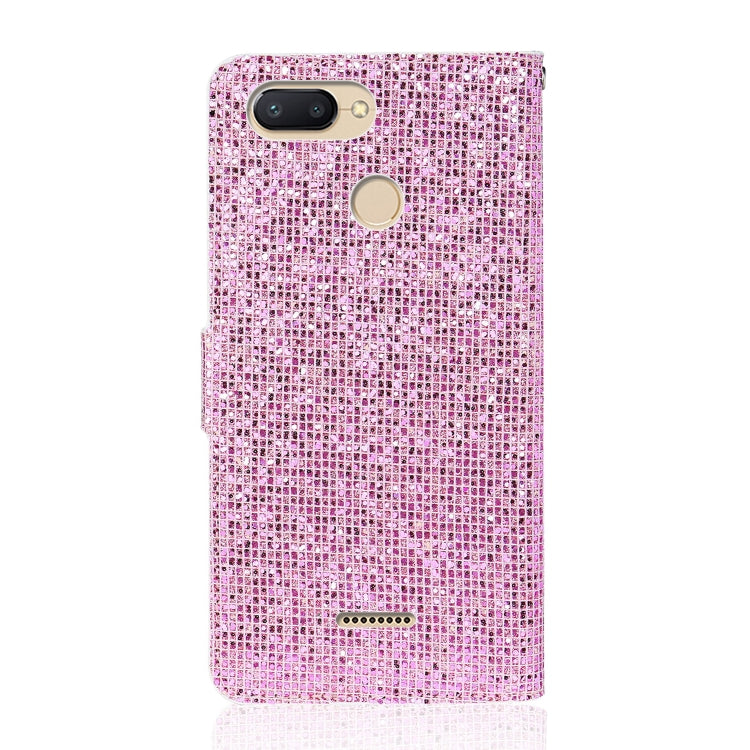 For Xiaomi Redmi 6 / 6A Glitter Powder Horizontal Flip Leather Case with Card Slots & Holder & Lanyard