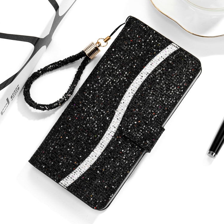 For Xiaomi Redmi 8A Glitter Powder Horizontal Flip Leather Case with Card Slots & Holder & Lanyard