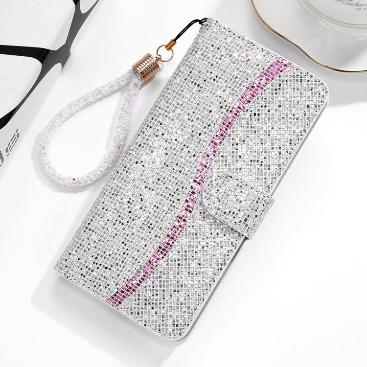 For Xiaomi Redmi Note 7 Pro Glitter Powder Horizontal Flip Leather Case with Card Slots & Holder & Lanyard
