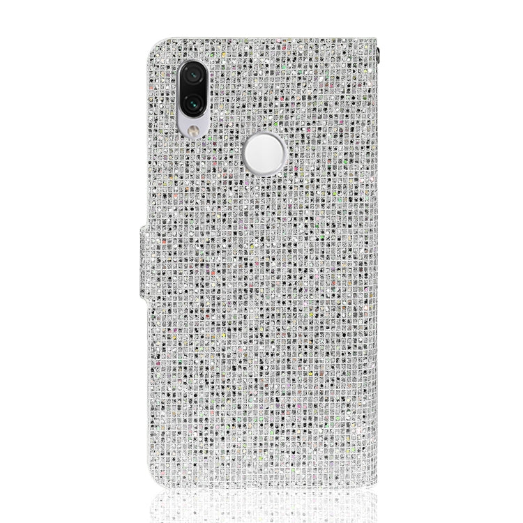 For Xiaomi Redmi Note 7 Pro Glitter Powder Horizontal Flip Leather Case with Card Slots & Holder & Lanyard