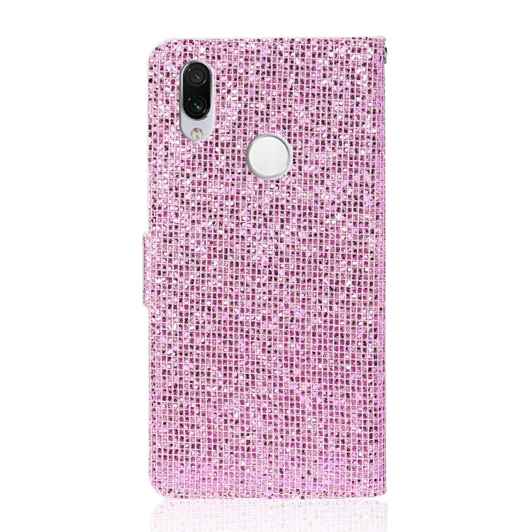 For Xiaomi Redmi Note 7 Pro Glitter Powder Horizontal Flip Leather Case with Card Slots & Holder & Lanyard