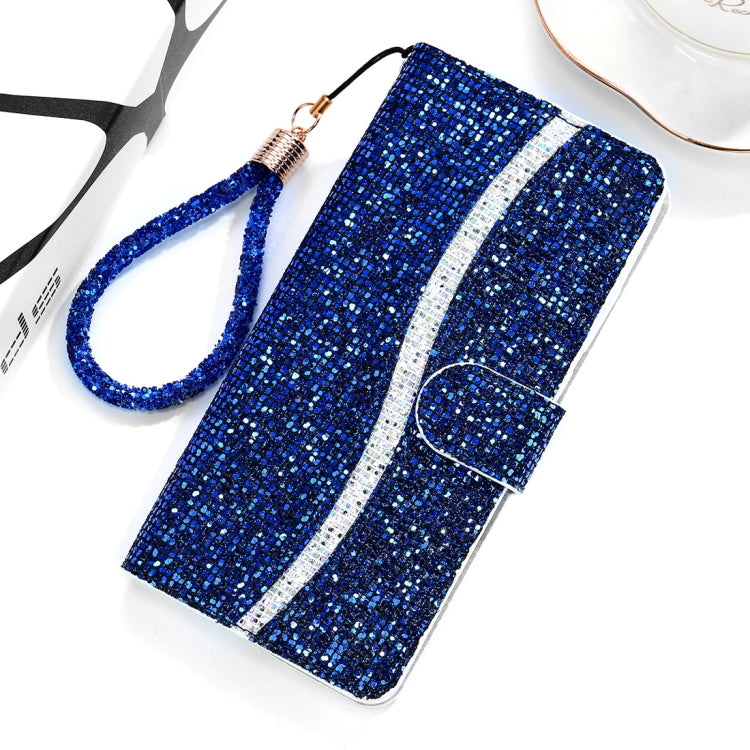For Xiaomi Redmi Note 7 Pro Glitter Powder Horizontal Flip Leather Case with Card Slots & Holder & Lanyard