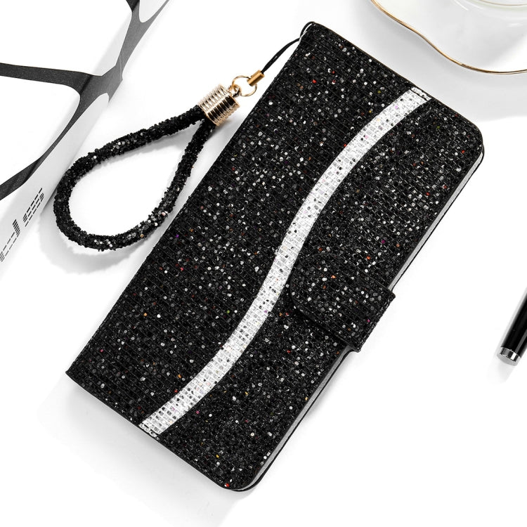 For Xiaomi Redmi Note 8 Glitter Powder Horizontal Flip Leather Case with Card Slots & Holder & Lanyard