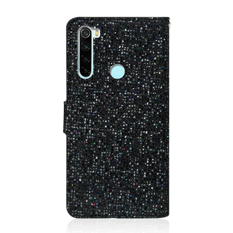 For Xiaomi Redmi Note 8 Glitter Powder Horizontal Flip Leather Case with Card Slots & Holder & Lanyard