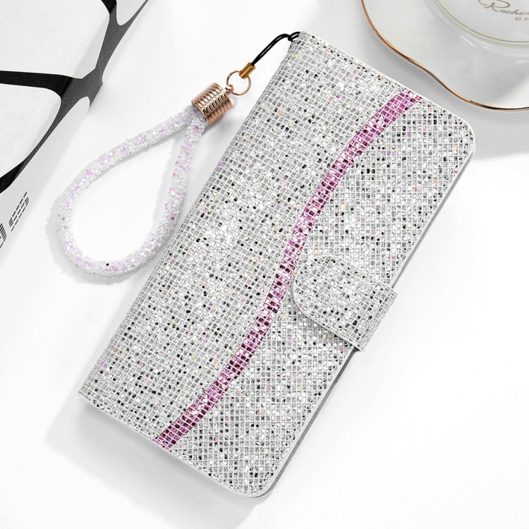 For Xiaomi Redmi Note 8 Glitter Powder Horizontal Flip Leather Case with Card Slots & Holder & Lanyard