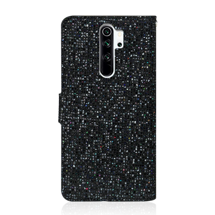 For Xiaomi Redmi Note 8 Pro Glitter Powder Horizontal Flip Leather Case with Card Slots & Holder & Lanyard