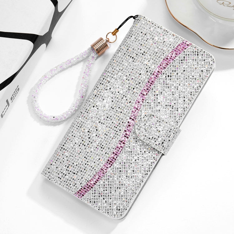 For Xiaomi Redmi Note 8 Pro Glitter Powder Horizontal Flip Leather Case with Card Slots & Holder & Lanyard