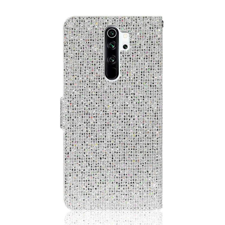 For Xiaomi Redmi Note 8 Pro Glitter Powder Horizontal Flip Leather Case with Card Slots & Holder & Lanyard