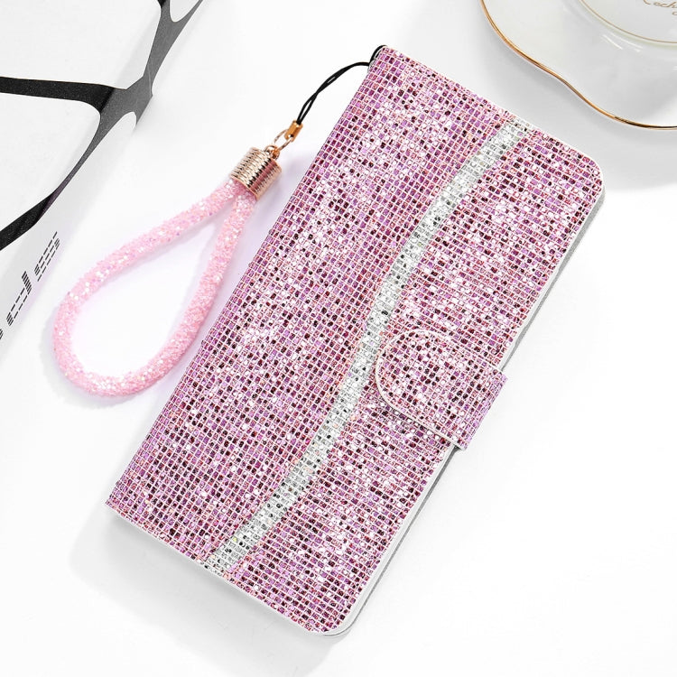 For Xiaomi Redmi Note 8 Pro Glitter Powder Horizontal Flip Leather Case with Card Slots & Holder & Lanyard