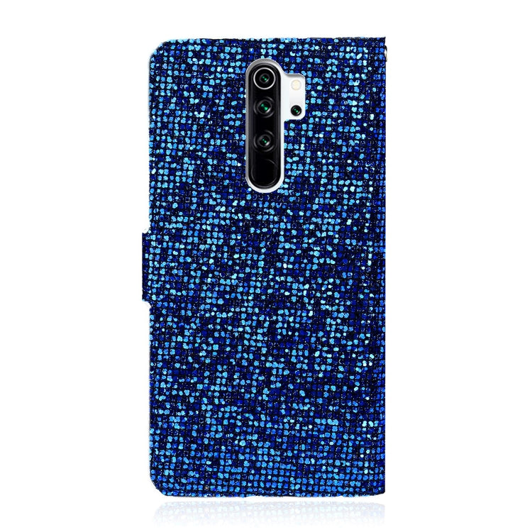 For Xiaomi Redmi Note 8 Pro Glitter Powder Horizontal Flip Leather Case with Card Slots & Holder & Lanyard