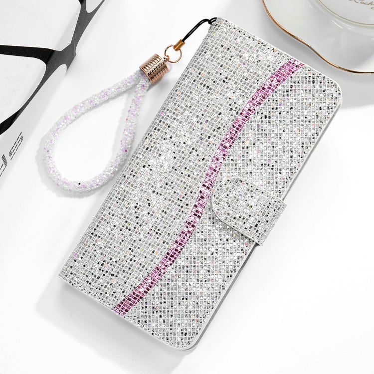 For Xiaomi Redmi Note 8T Glitter Powder Horizontal Flip Leather Case with Card Slots & Holder & Lanyard