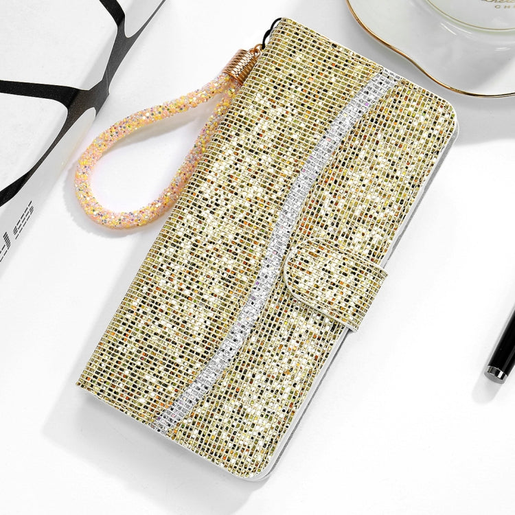 For Xiaomi Redmi Note 9 Pro Glitter Powder Horizontal Flip Leather Case with Card Slots & Holder & Lanyard