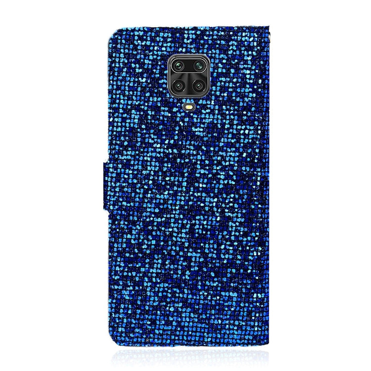 For Xiaomi Redmi Note 9 Pro Glitter Powder Horizontal Flip Leather Case with Card Slots & Holder & Lanyard