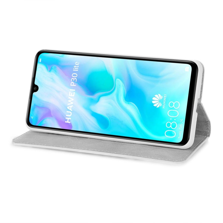 For Huawei P30 Lite Glitter Powder Horizontal Flip Leather Case with Card Slots & Holder & Lanyard