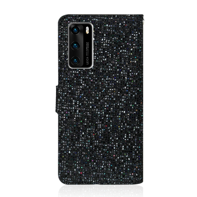 For Huawei P40 Glitter Powder Horizontal Flip Leather Case with Card Slots & Holder & Lanyard