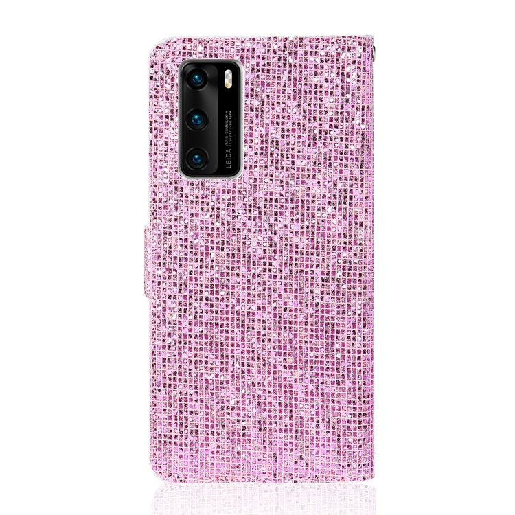 For Huawei P40 Glitter Powder Horizontal Flip Leather Case with Card Slots & Holder & Lanyard