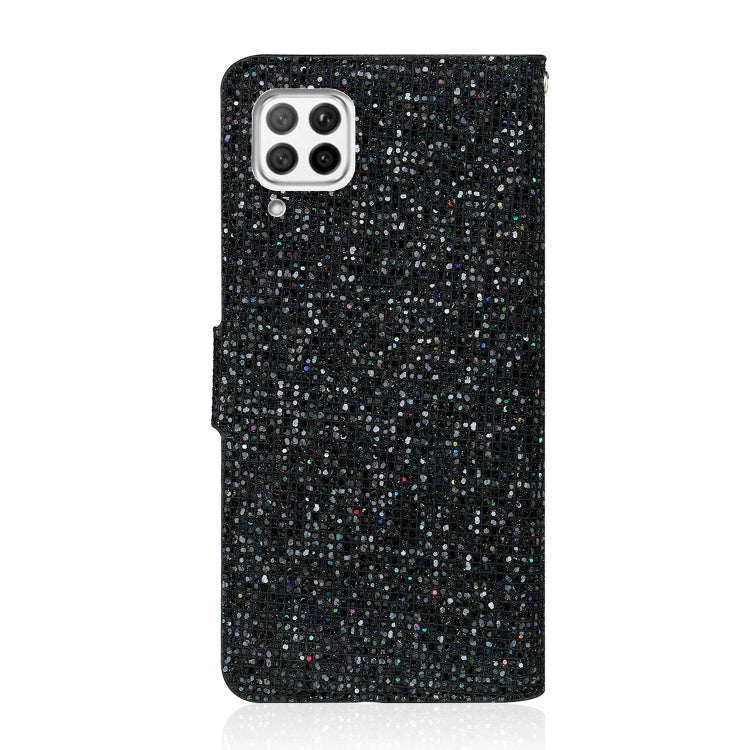 For Huawei P40 Lite Glitter Powder Horizontal Flip Leather Case with Card Slots & Holder & Lanyard