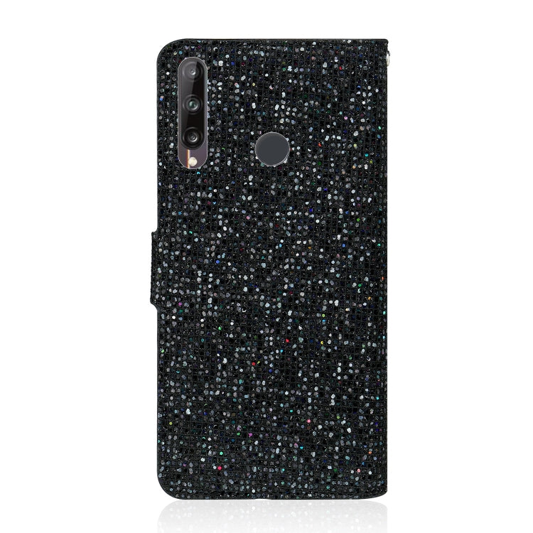 For Huawei P40 Lite E Glitter Powder Horizontal Flip Leather Case with Card Slots & Holder & Lanyard