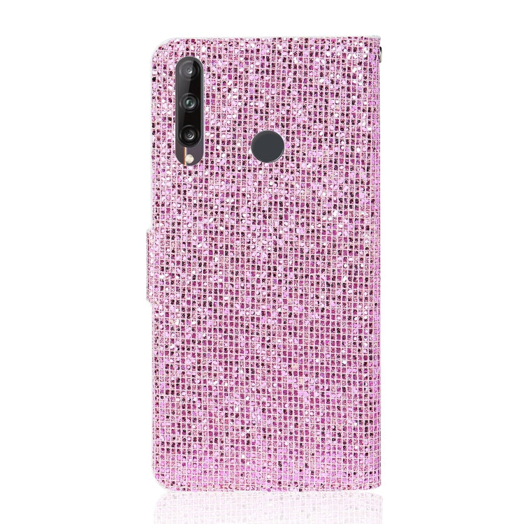 For Huawei P40 Lite E Glitter Powder Horizontal Flip Leather Case with Card Slots & Holder & Lanyard