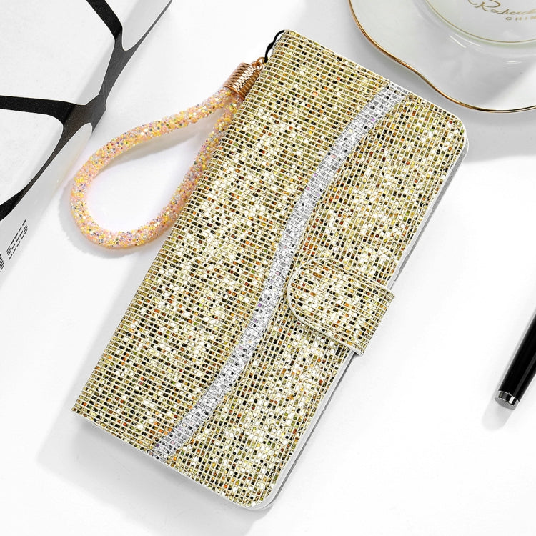 For Huawei P Smart Z Glitter Powder Horizontal Flip Leather Case with Card Slots & Holder & Lanyard