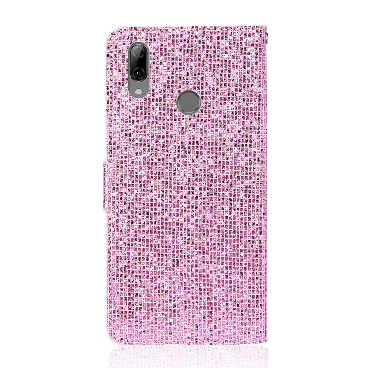 For Huawei P Smart (2019) Glitter Powder Horizontal Flip Leather Case with Card Slots & Holder & Lanyard