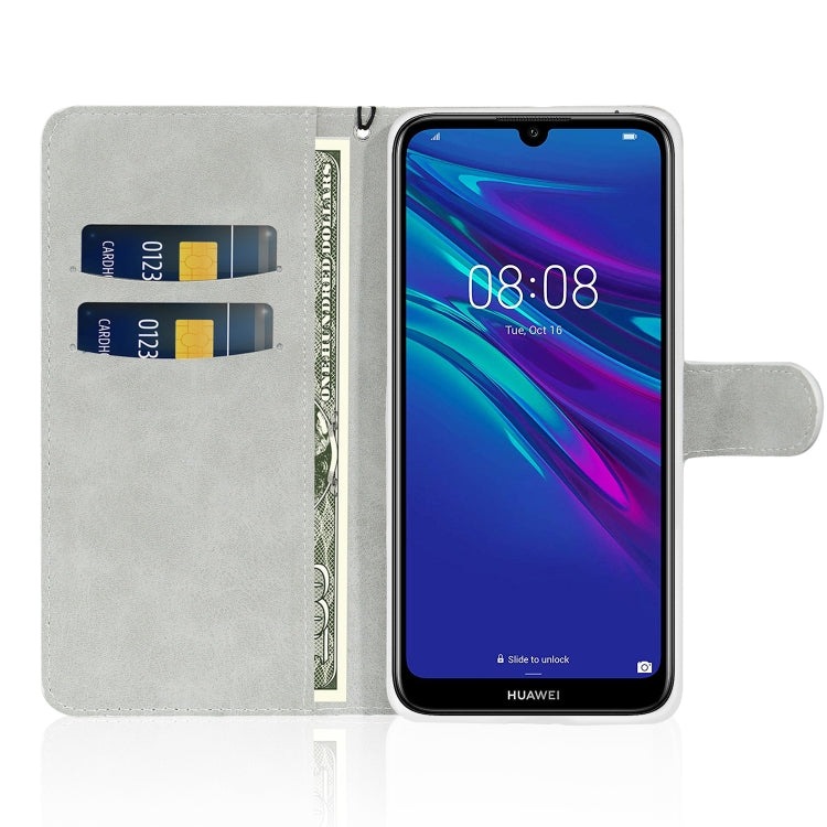 For Huawei Y5 (2019) Glitter Powder Horizontal Flip Leather Case with Card Slots & Holder & Lanyard