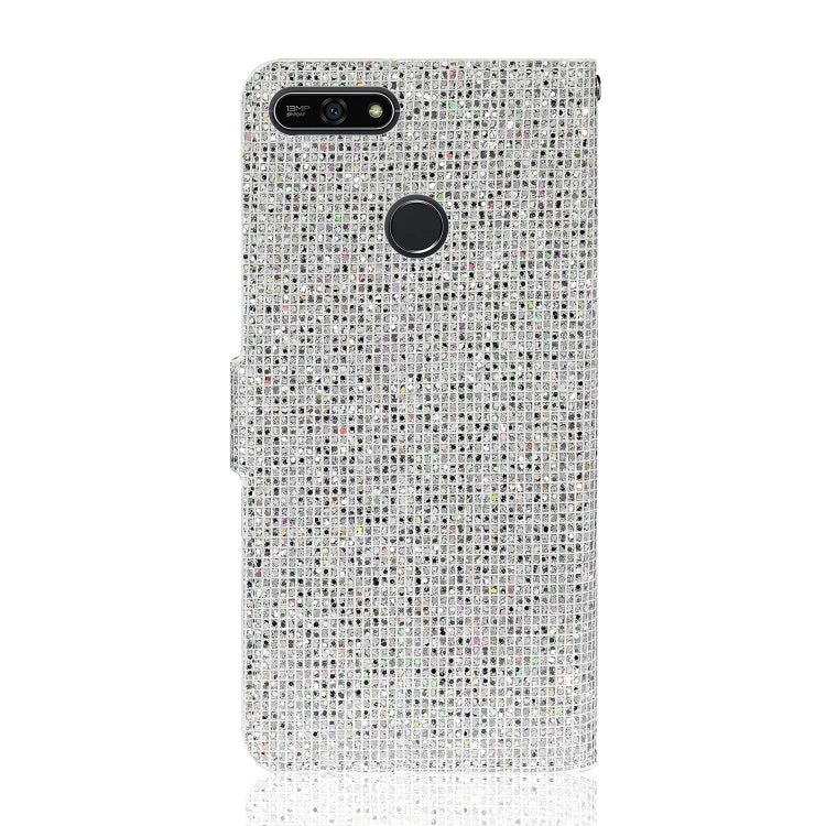 For Huawei Honor 7A Glitter Powder Horizontal Flip Leather Case with Card Slots & Holder & Lanyard