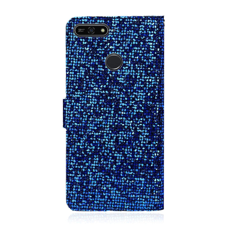 For Huawei Honor 7A Glitter Powder Horizontal Flip Leather Case with Card Slots & Holder & Lanyard