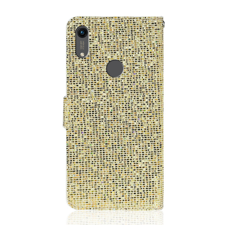For Huawei Honor 8A / Y6 (2019) Glitter Powder Horizontal Flip Leather Case with Card Slots & Holder & Lanyard