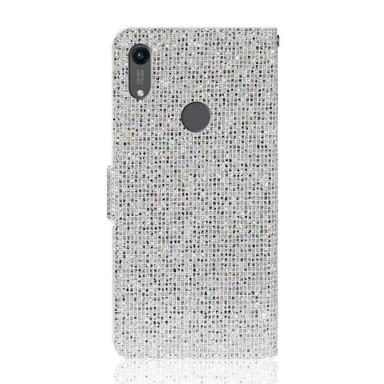 For Huawei Honor 8A / Y6 (2019) Glitter Powder Horizontal Flip Leather Case with Card Slots & Holder & Lanyard