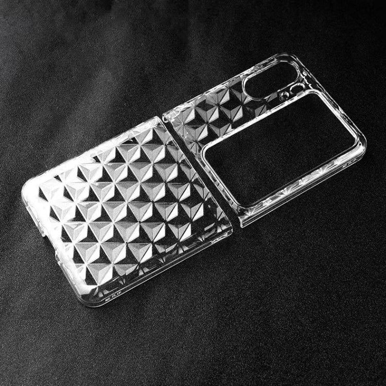 For OPPO Find N2 Flip Transparent Diamond Texture PC Phone Case