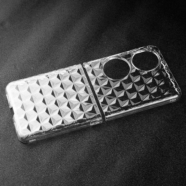 For Huawei P50 Pocket Transparent Diamond Texture PC Phone Case